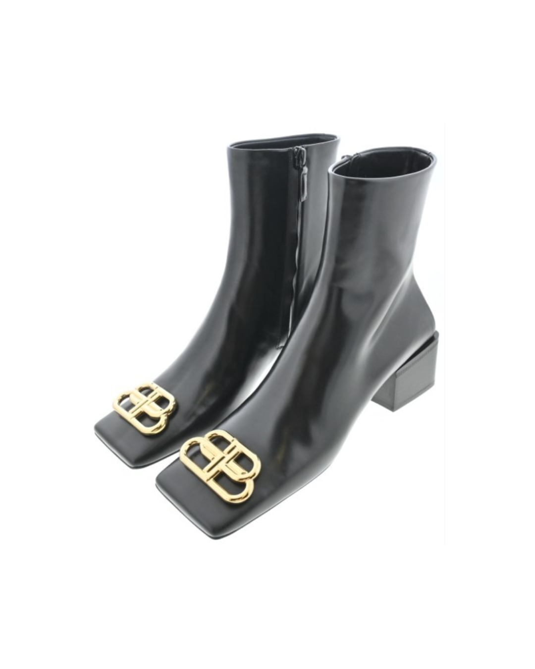 Balenciaga Black BB Square-Toe Ankle Boots 41