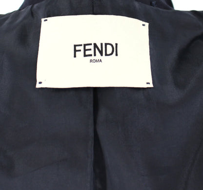 Fendi Wool Single Breasted Navy Blue Formal Blazer Suit Jacket - 36