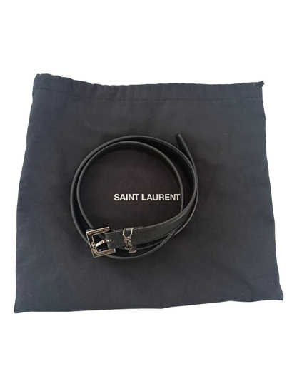 Saint Laurent Monogram Leather Belt