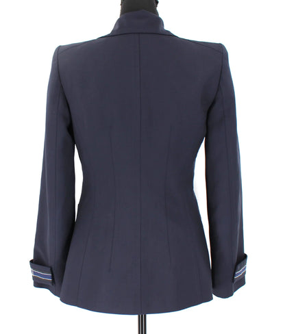 Fendi Wool Single Breasted Navy Blue Formal Blazer Suit Jacket - 36