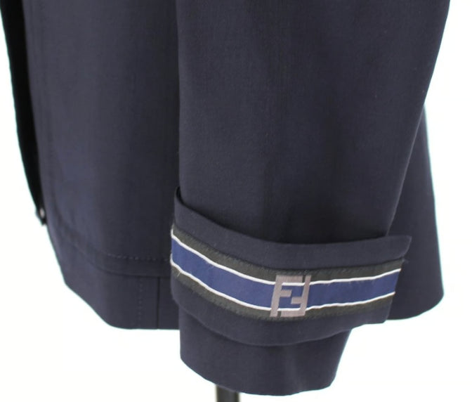 Fendi Wool Single Breasted Navy Blue Formal Blazer Suit Jacket - 36